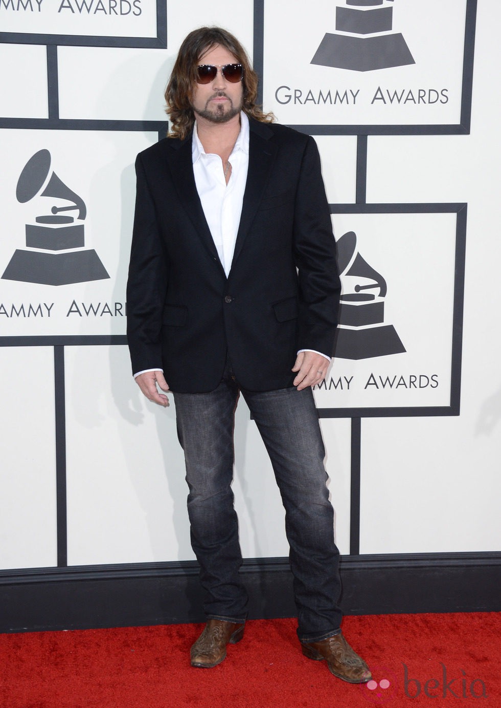 Billy Ray Cyrus en la alfombra roja de los Grammy 2014