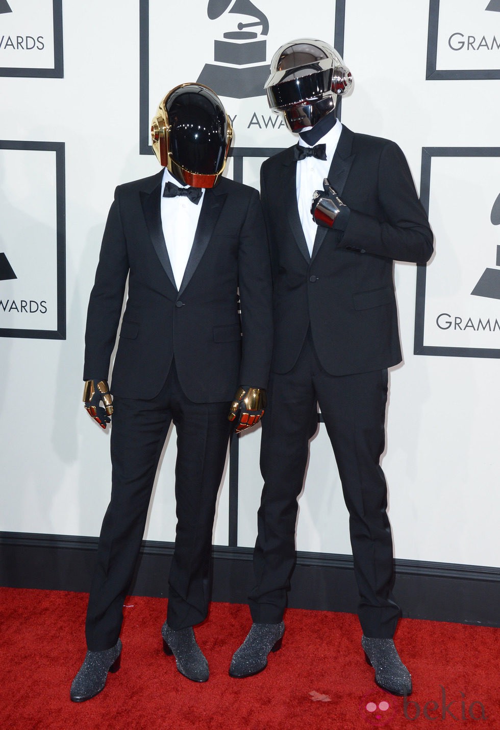 Daft Punk en la alfombra roja de los Grammy 2014