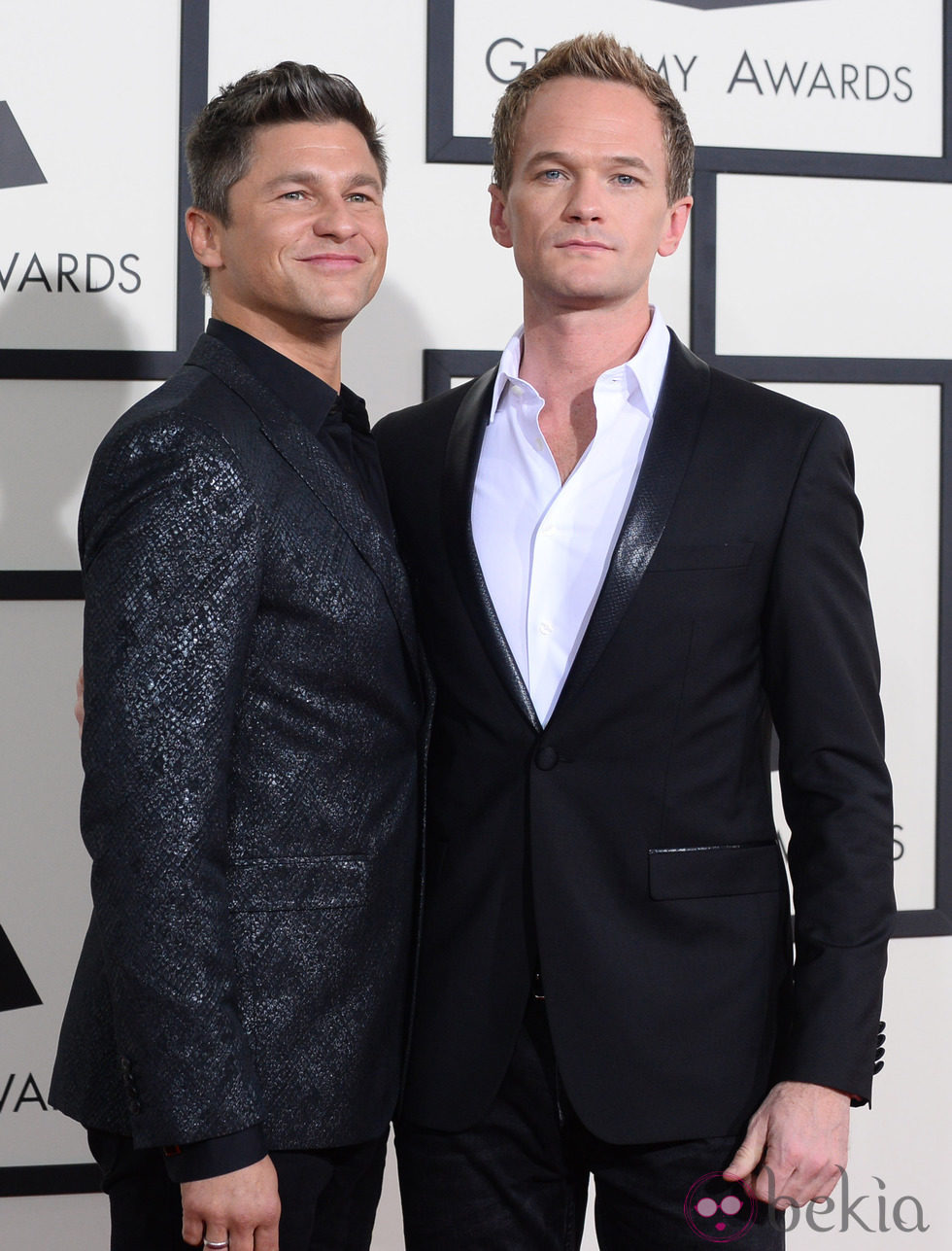 David Burtka y Neil Patrick Harrison en la alfombra roja de los Grammy 2014