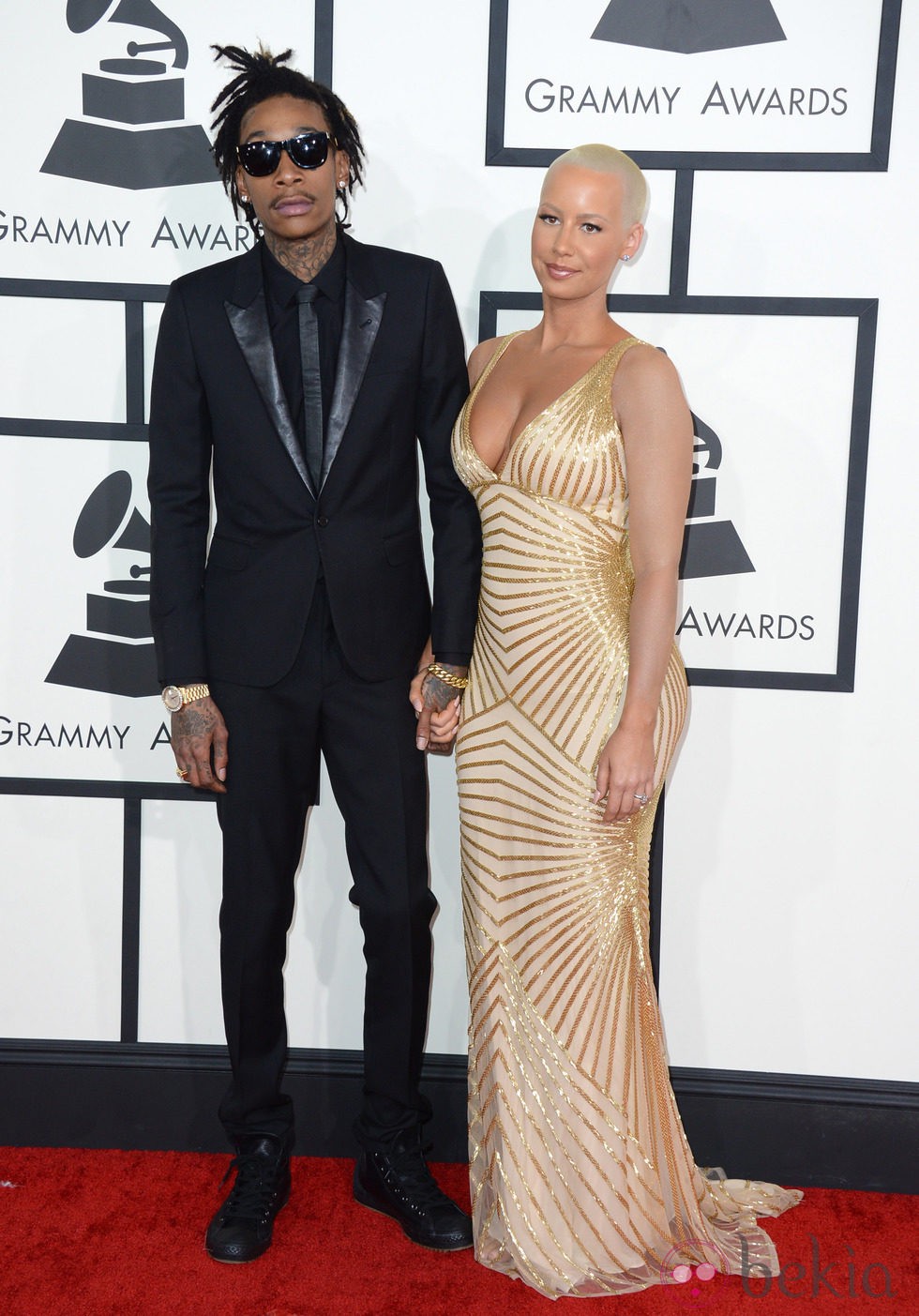 Wiz Khalifa y Amber Rose en los Grammy 2014