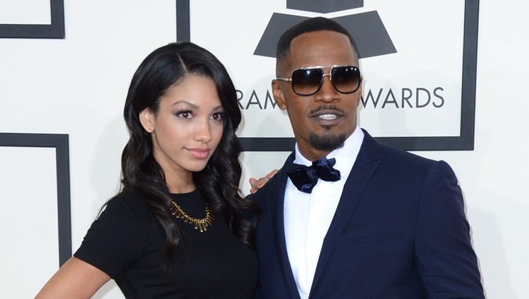 Jamie Foxx y su hija Corinne Bishop en los Grammy 2014