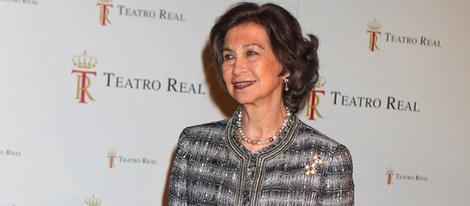 La Reina Sofía en un acto oficial en el Teatro Real