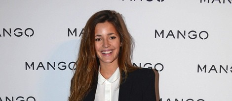 Malena Costa en el front row de Mango en la 080 Barcelona Fashion 2014