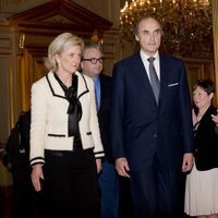 Astrid, Lorenzo y Laurent de Bélgica en la primera recepción del año 2014