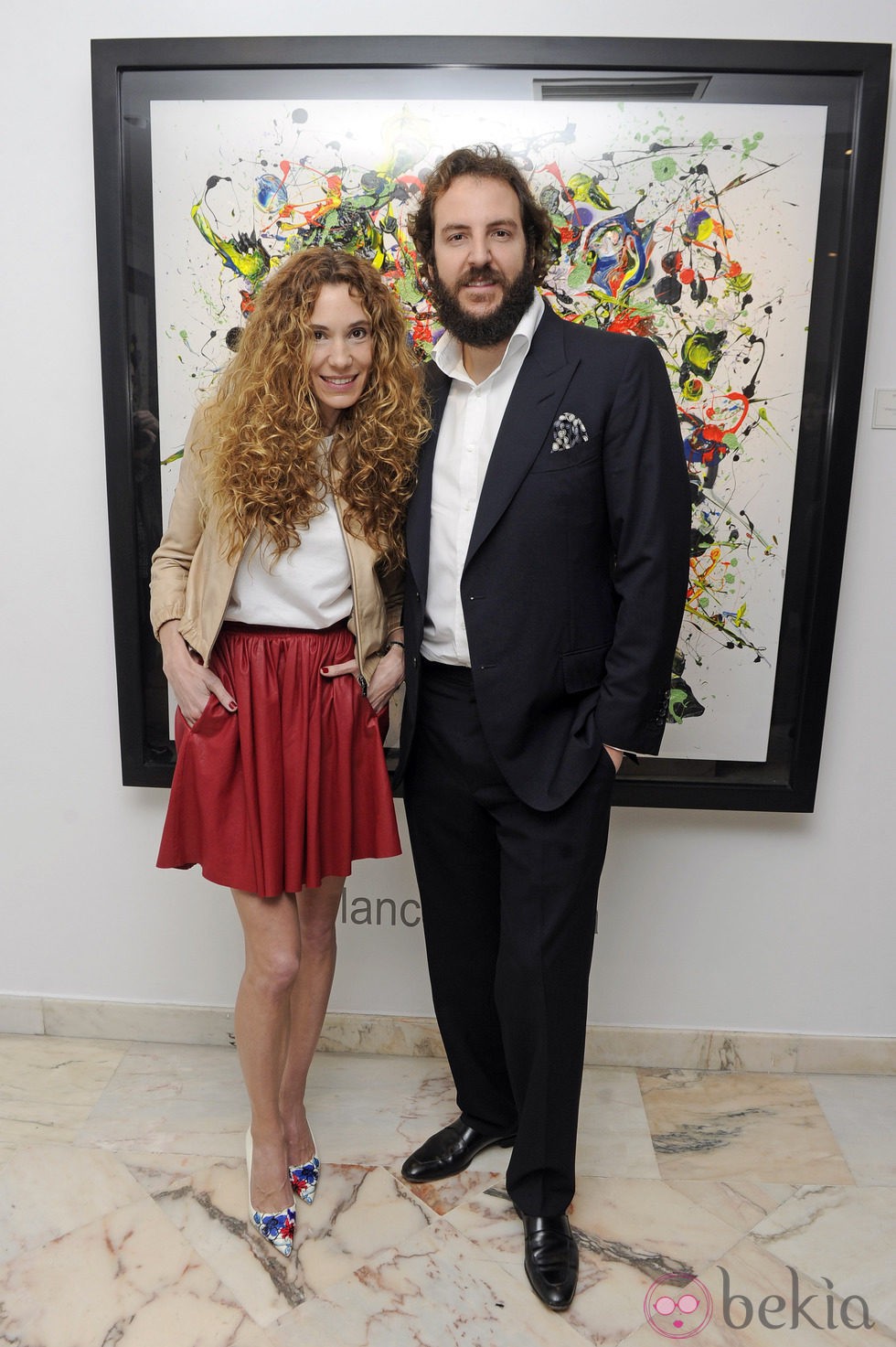 Borja Thyssen y Blanca Cuesta en la inauguración de su exposición de cuadros