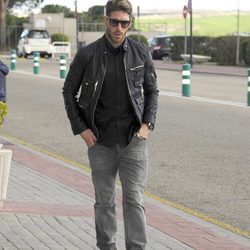 Sergio Ramos en el tanatorio de Luis Aragonés