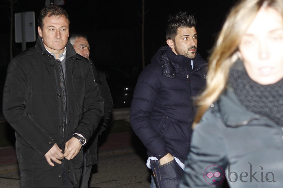 David Villa en el tanatorio de Luis Aragonés