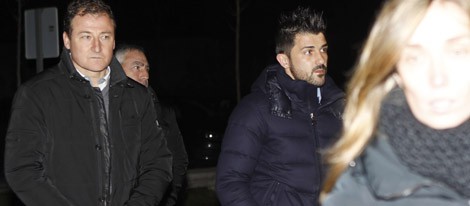 David Villa en el tanatorio de Luis Aragonés