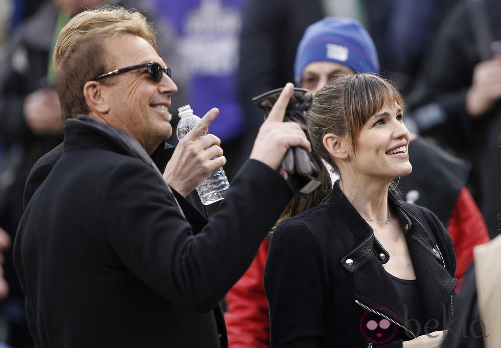 Kevin Costner y Jennifer Garner en la Super Bowl 2014