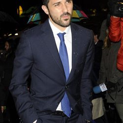 David Villa en el funeral de Luis Aragonés