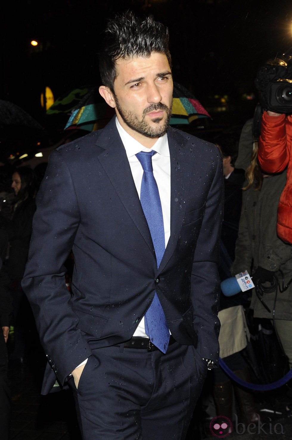 David Villa en el funeral de Luis Aragonés