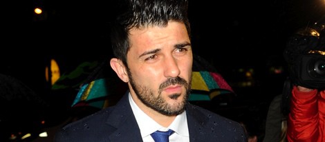 David Villa en el funeral de Luis Aragonés