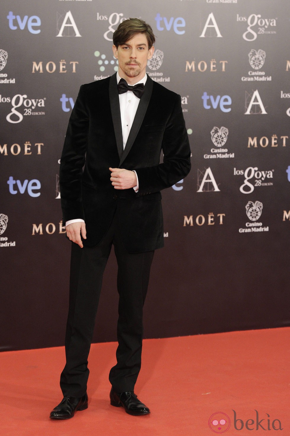 Adrián Lastra en la alfombra roja de los Goya 2014