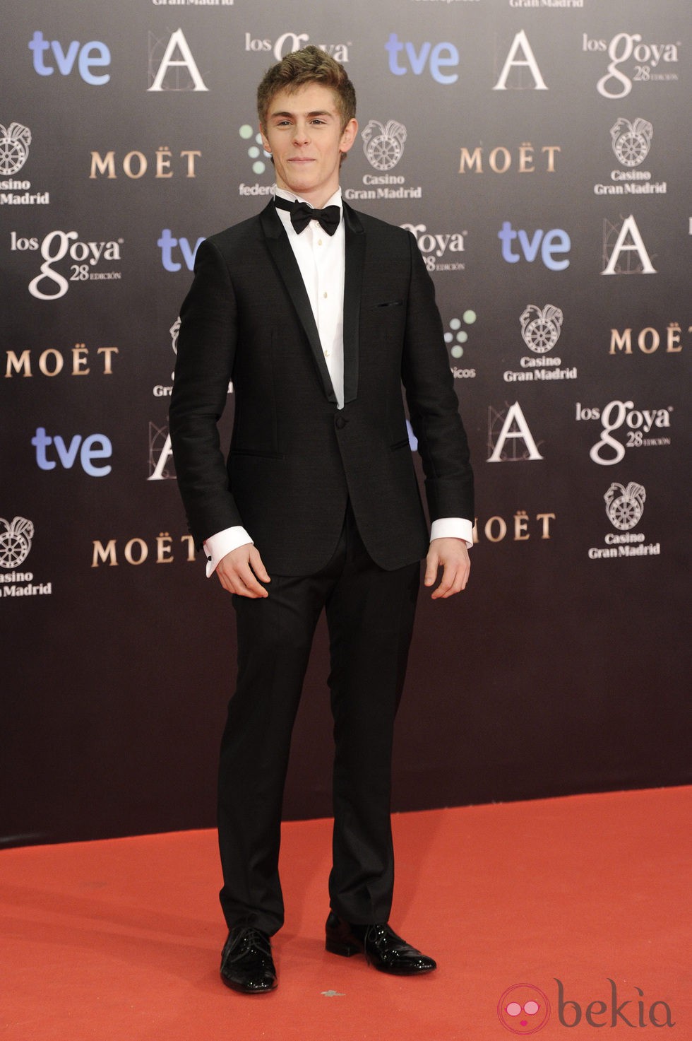 Patrick Criado en la alfombra roja de los Goya 2014