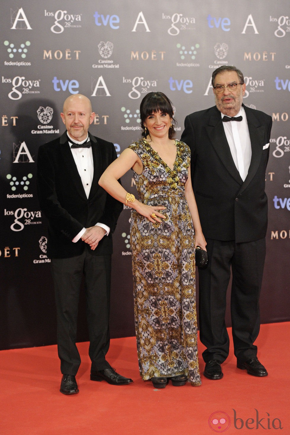 Emilio Pina, Judith Collel y Enrique González Macho en los Goya 2014