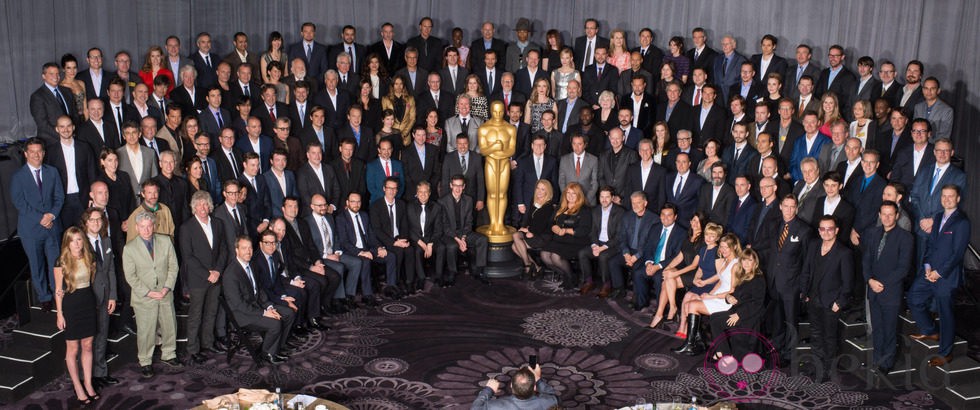 Foto de grupo de los candidatos a los Oscar 2014 en el almuerzo de los nominados