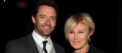 Hugh Jackman y Deborra-Lee Furness en el desfile de DKNY en la Semana de la Moda de Nueva York 2014