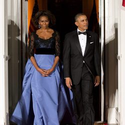 Barack y Michelle Obama en una cena de gala en honor a François Hollande