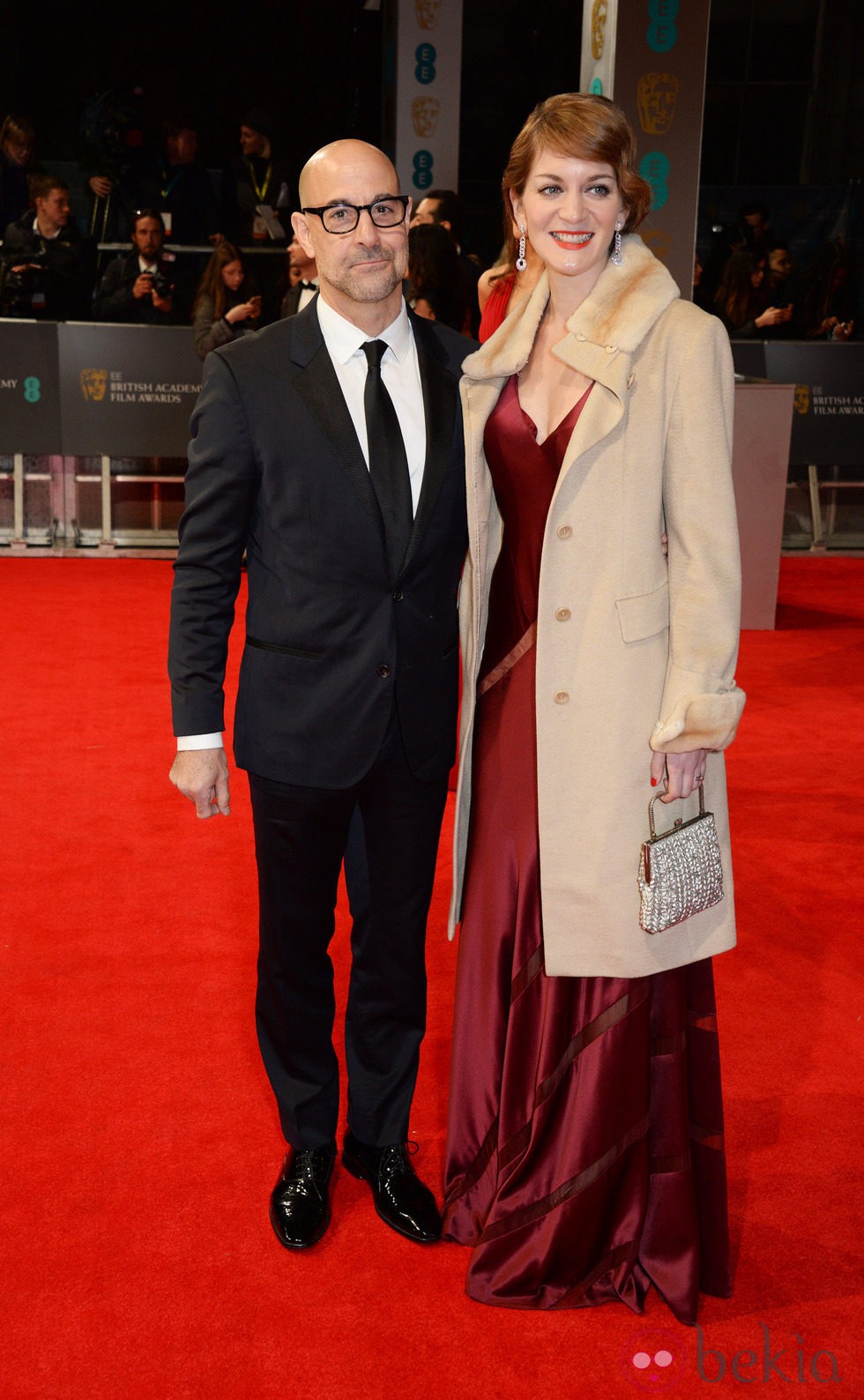 Stanley Tucci y Felicity Blunt en los BAFTA 2014