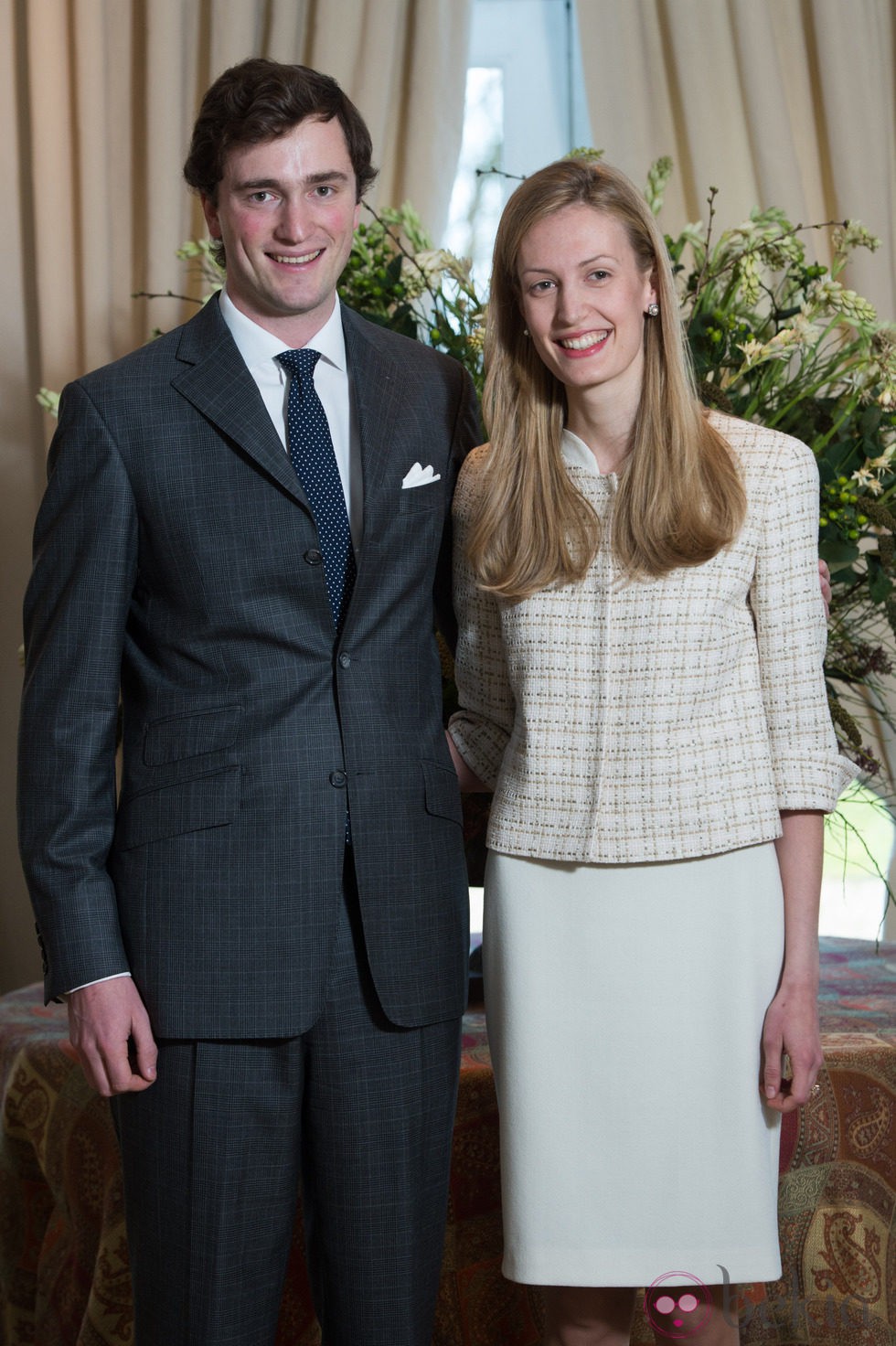 El Príncipe Amadeo de Bélgica y Lili Rosboch en su compromiso