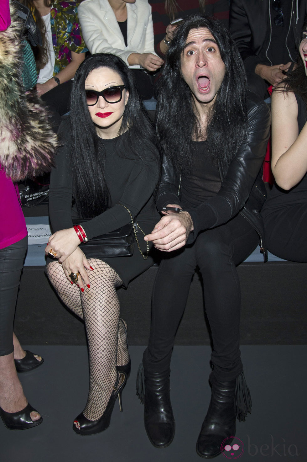 Mario Vaquerizo y Alaska en el front row de Davidelfin en Madrid Fashion Week 2014