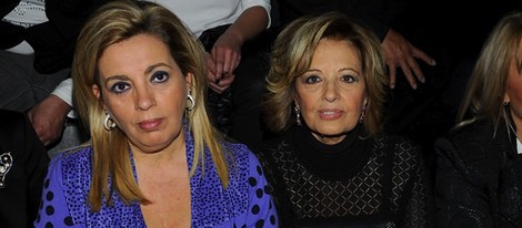 María Teresa Campos y Carmen Borrego en el desfile de Hannibal Laguna en Madrid Fashion Week 2014