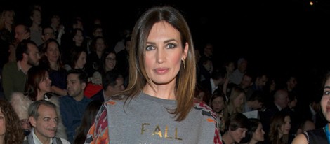 Nieves Álvarez en el front row de Juanjo Oliva en Madrid Fashion Week 2014