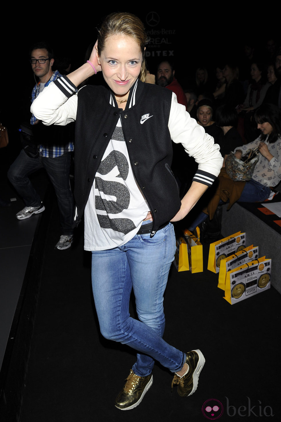 Marta Larralde en el front row de Carlos Díez y María Escoté en Madrid Fashion Week 2014