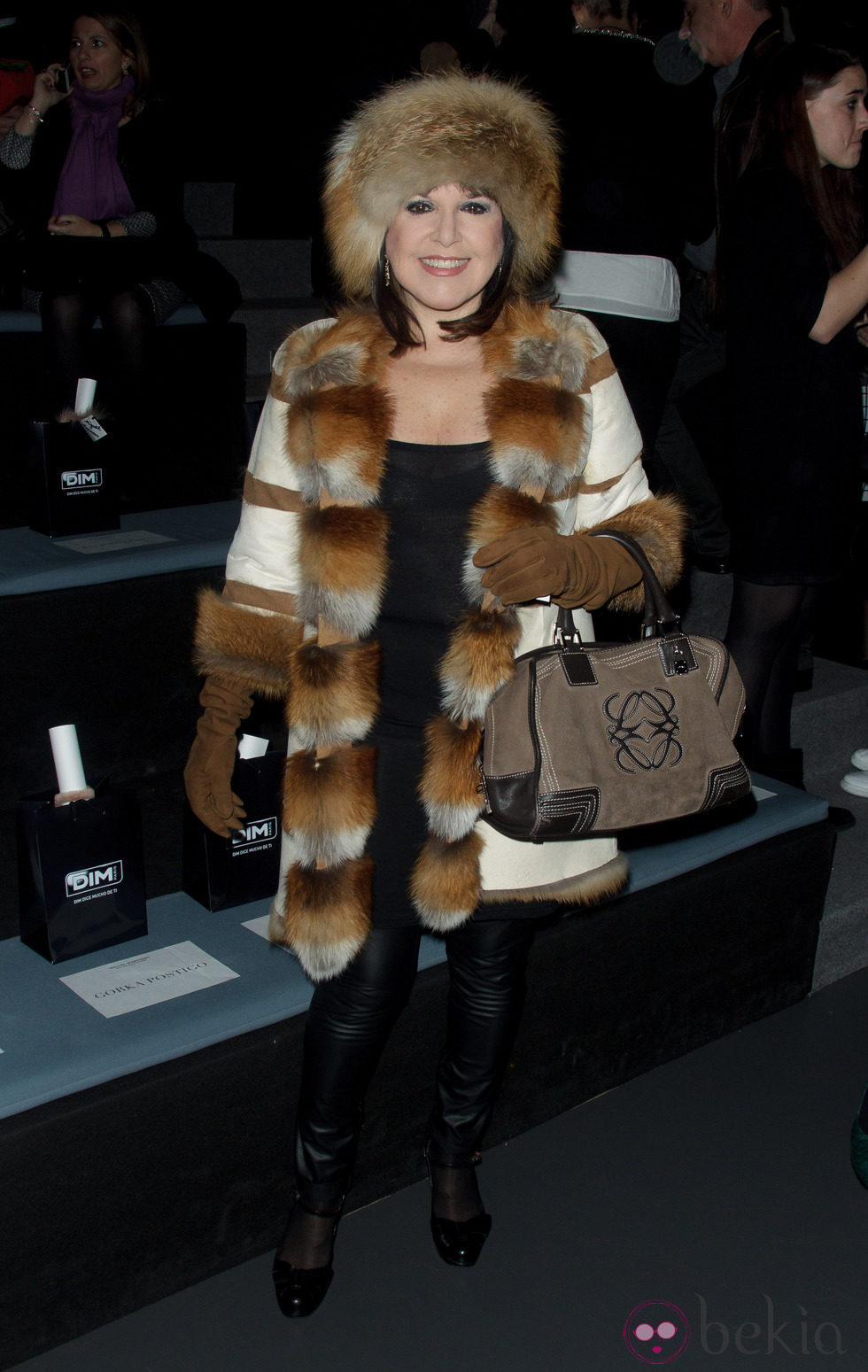 Loles León en el front row de Miguel Marinero y Jesús Lorenzo en Madrid Fashion Week 2014