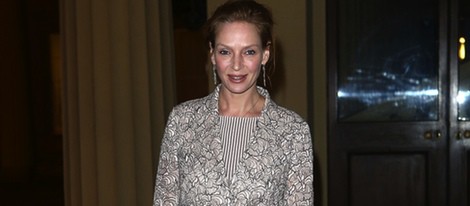 Uma Thurman en una recepción en Buckingham Palace