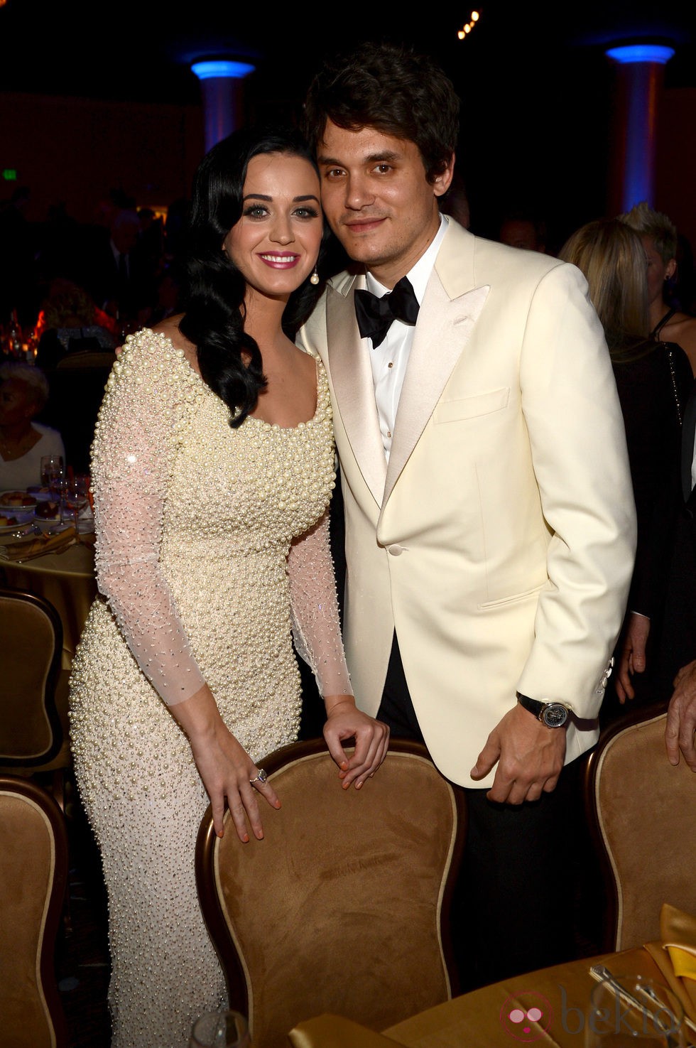 Katy Perry y John Mayer en una fiesta previa a los Premios Grammy 2013