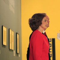 La Reina Sofía admirando las obras de la colección del IVAM