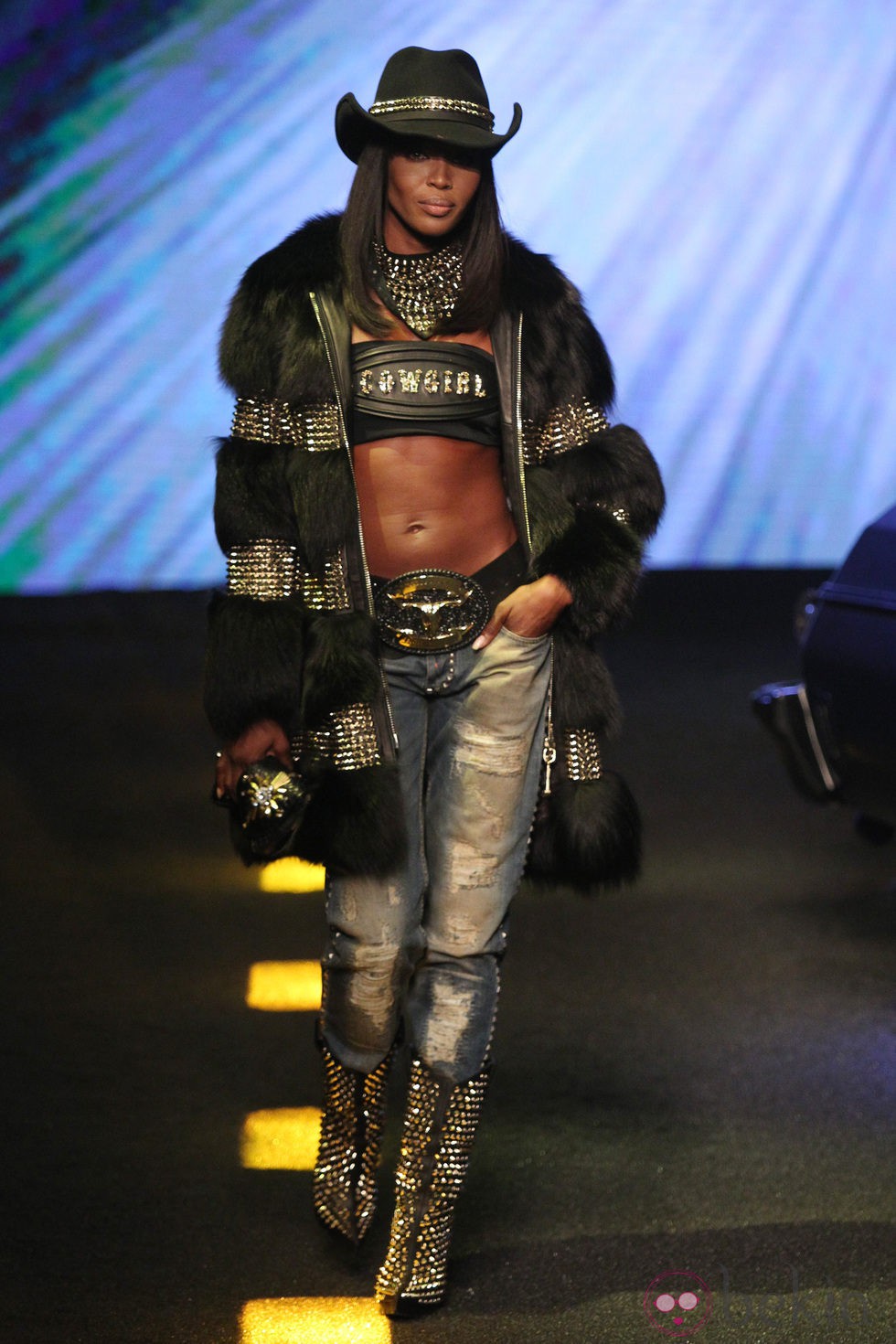 Naomi Campbell en el desfile de Philipp Plein en la Milán Fashion Week 2014