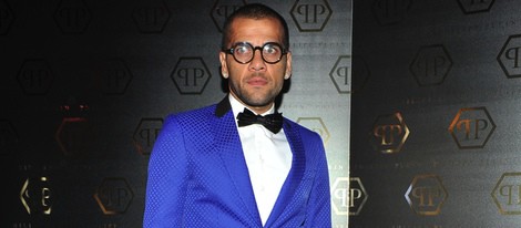 Dani Alves en el desfile de Philipp Plein en la Milán Fashion Week 2014