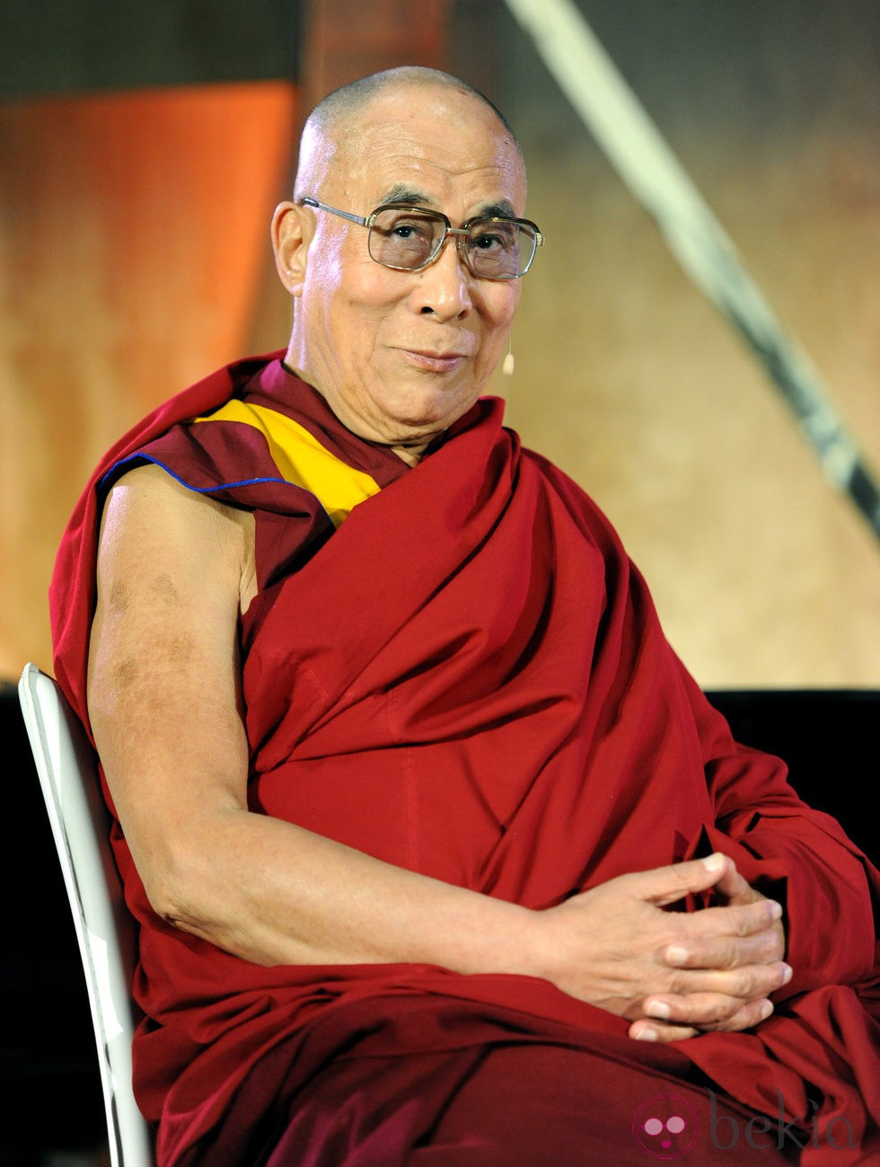 El Dalai Lama en el encuentro organizado por la Fundación Lourdes para que los famosos se encontraran con él