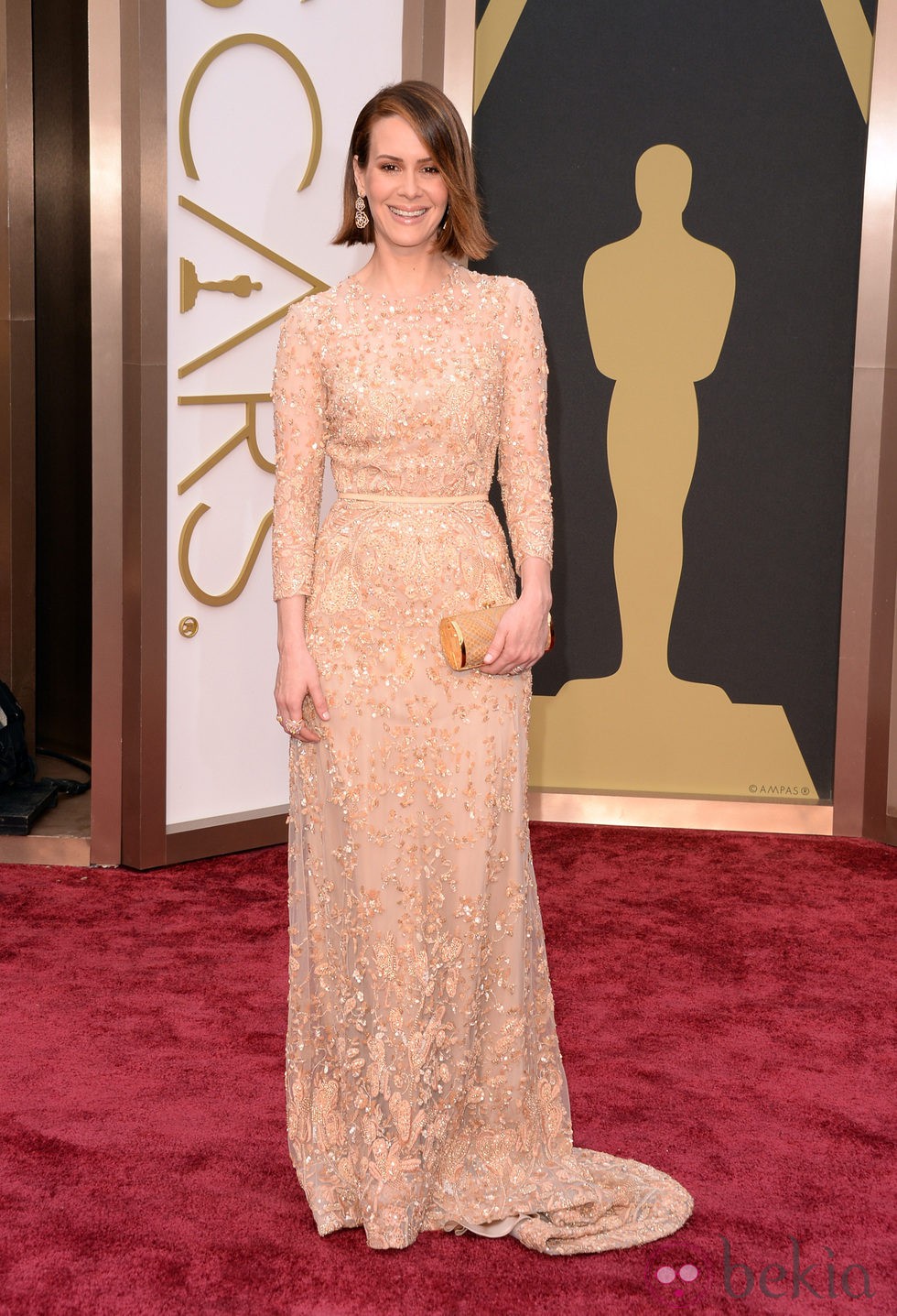 Sarah Paulson en la alfombra roja de los premios Oscar 2014