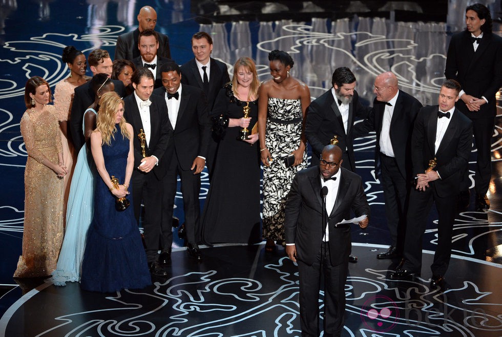 El equipo de '12 años de esclavitud' en los Oscar 2014