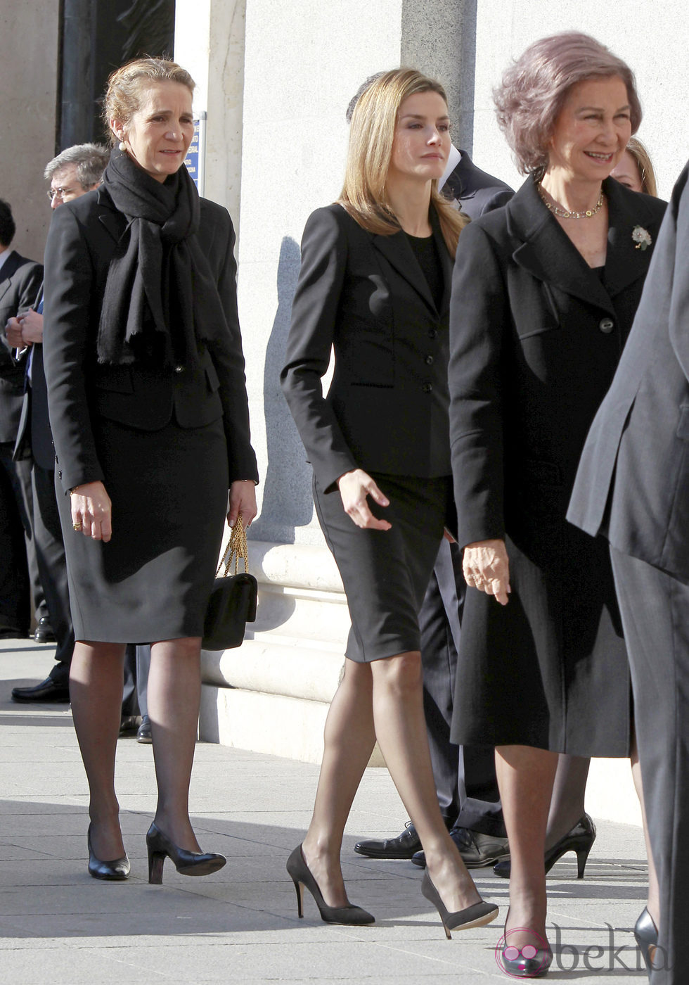 La Reina Sofía, la Princesa Letizia y la Infanta Elena en la misa homenaje en el 10 aniversario del 11M