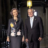 La Reina Sofía con el presidente de Guatemala