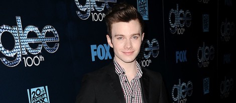 Chris Colfer en la fiesta del episodio 100 de 'Glee'