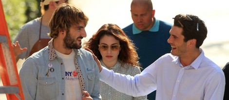 Miki Esparbé, Blanca Suárez y Yon González en el rodaje de 'Perdiendo el Norte'