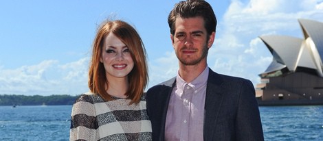 Emma Stone y Andrew Garfield en la promoción de 'The Amazing Spider-Man 2: El poder de Electro' en Sydney