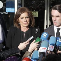 José María Aznar y Ana Botella en el velatorio de Adolfo Suárez