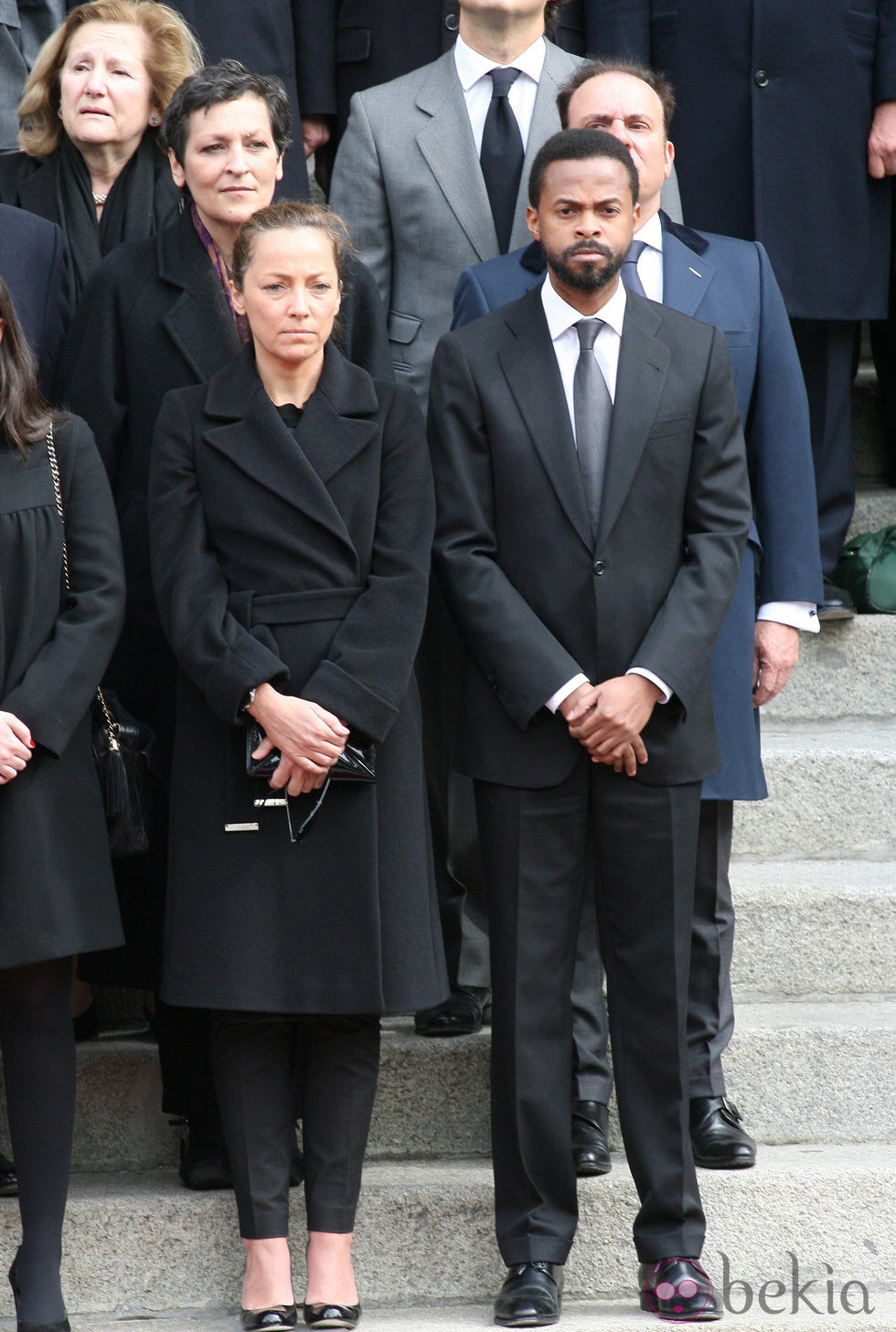 Sonsoles Suárez Illana y su marido Paulo Wilson en el cortejo fúnebre de Adolfo Suárez