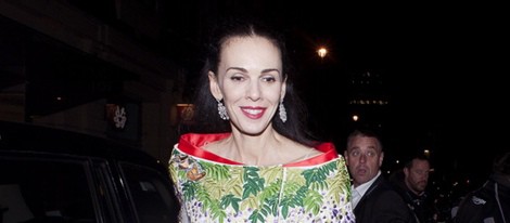 L'Wren Scott dejando la British Fashion Week en diciembre de 2013