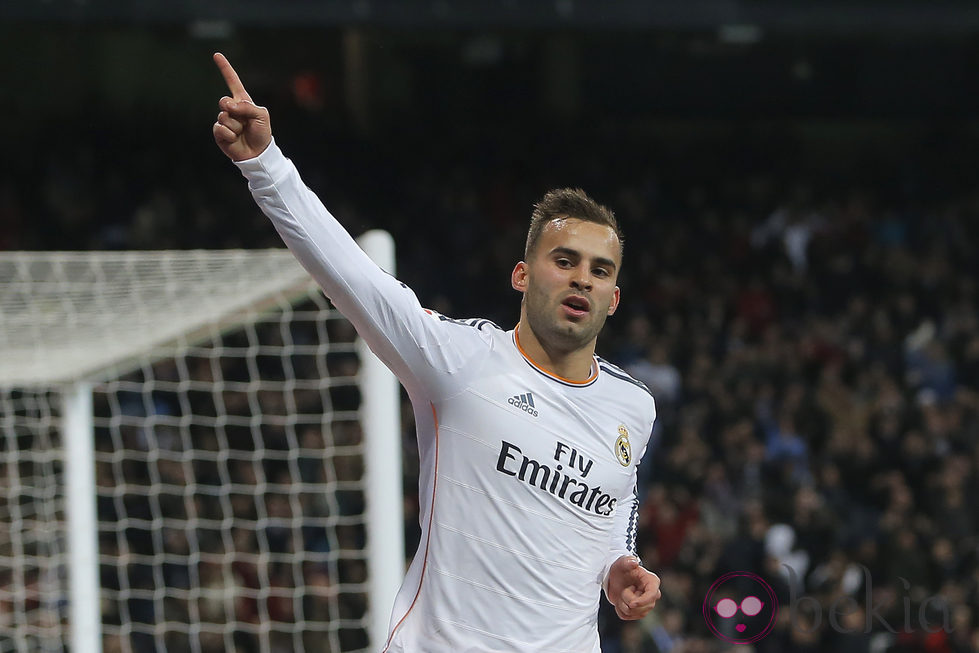 Jesé celebra un gol con el Real Madrid