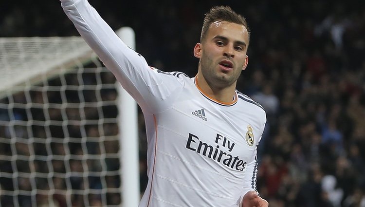 Jesé celebra un gol con el Real Madrid