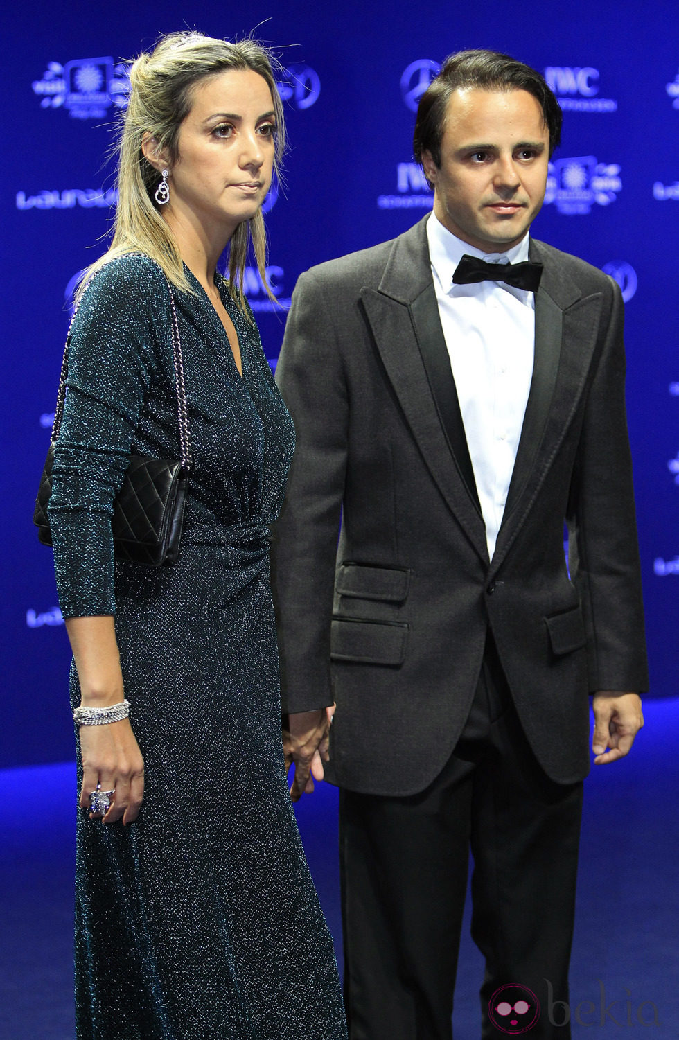 Felipe Massa y Anna Rafaela en los Premios Laureus 2014