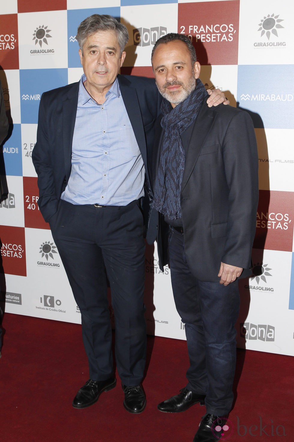 Carlos Iglesias y Javier Gutiérrez en el estreno de '2 francos, 40 pesetas'