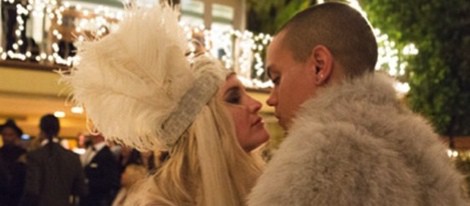 Ashlee Simpson y Evan Ross durante su fiesta de compromiso